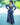 Navy Marigold Brocade Co-ord Set- front view