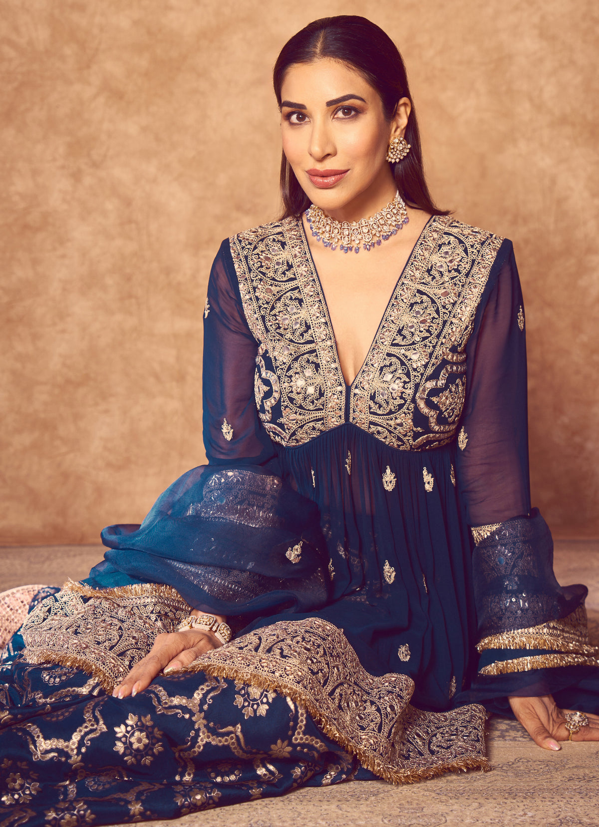 Sophie Choudry in Rukhsaar Peplum Set