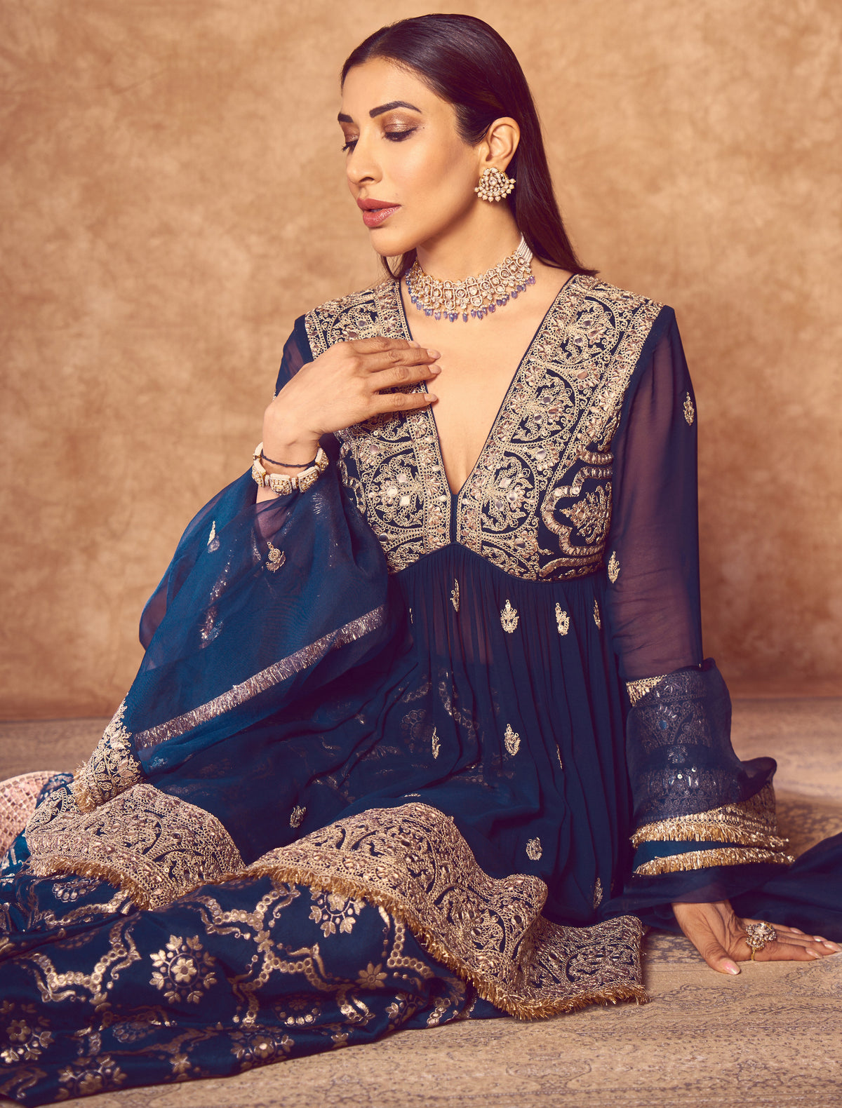 Sophie Choudry in Rukhsaar Peplum Set