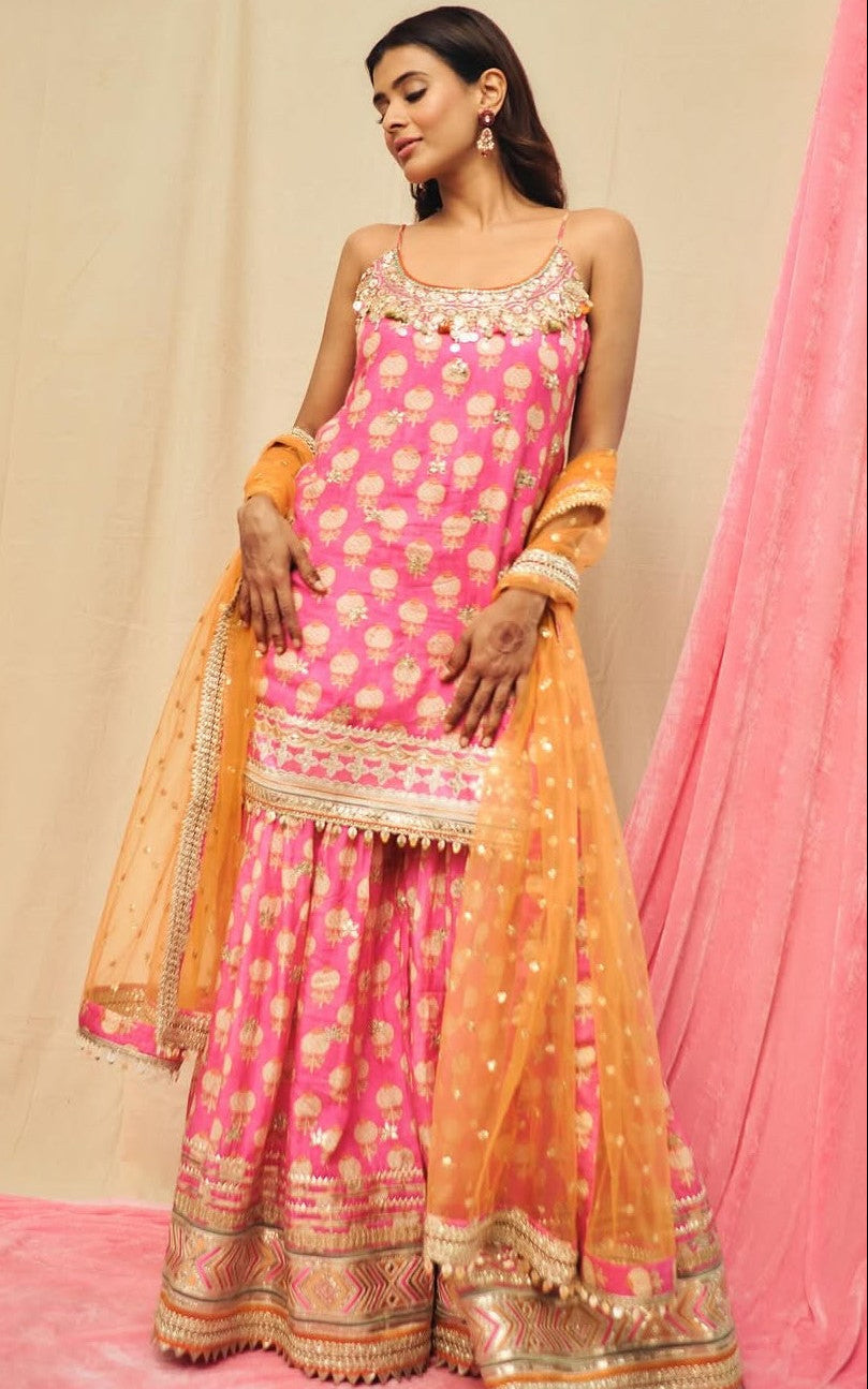 Hebah Patel in Ravina Strappy Sharara Set