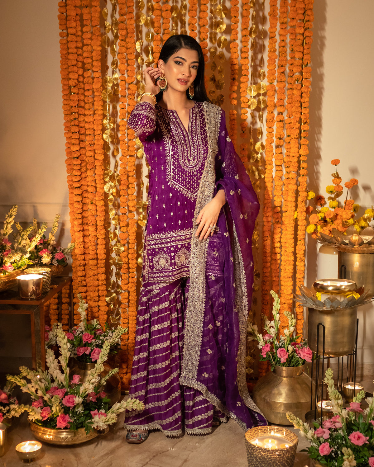 Rati with Jamdani Sharara Set -Juhi Chawla