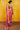 Pink Marigold Garden Ruffle Saree Set- back view
