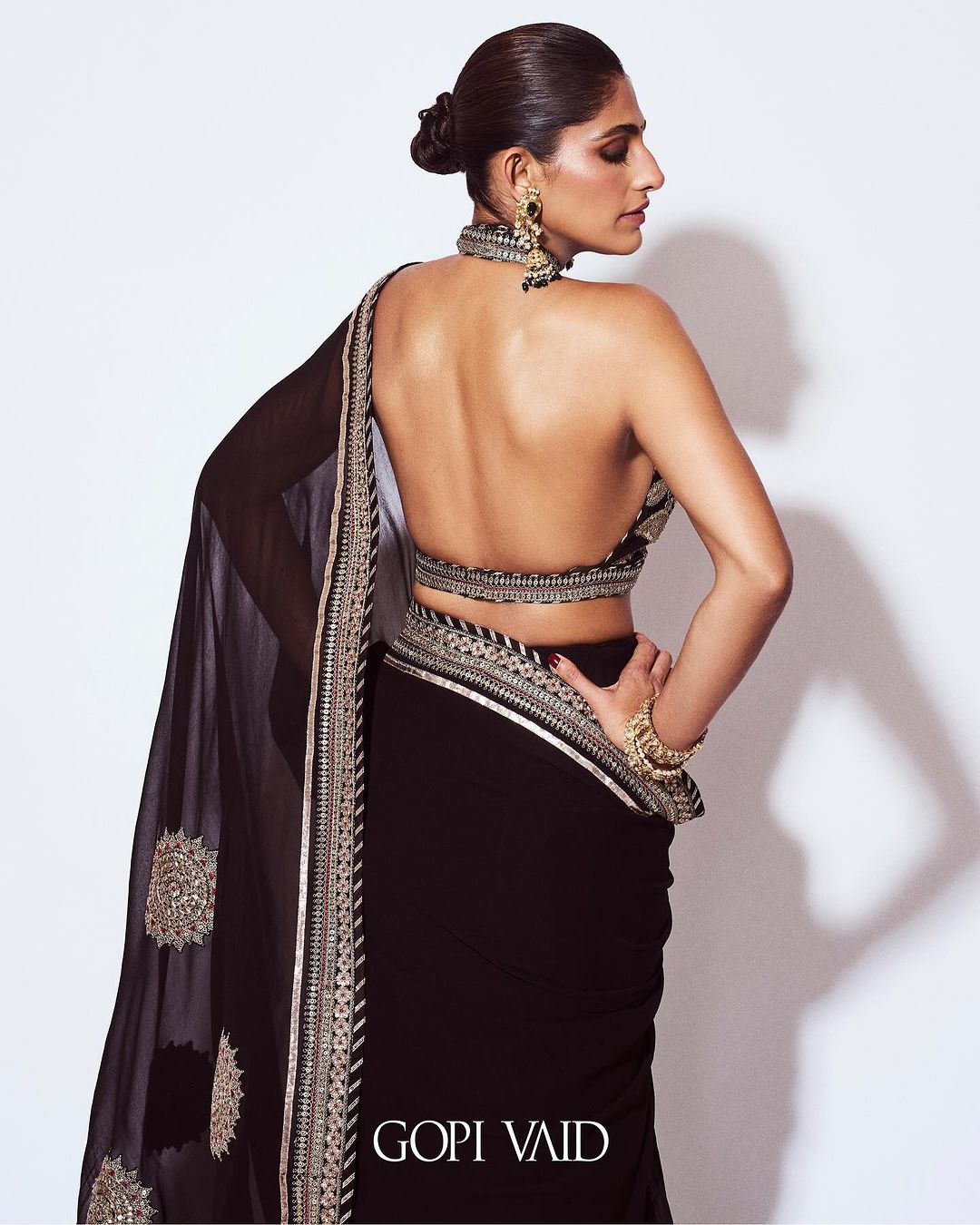 Black Golconda Anupa Saree Set- back view