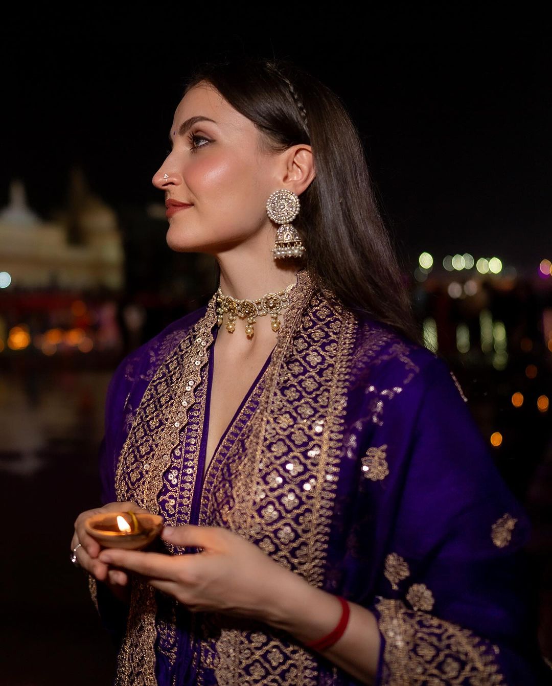Marigold Brocade FO Set with Churidar-Elli AvrRam