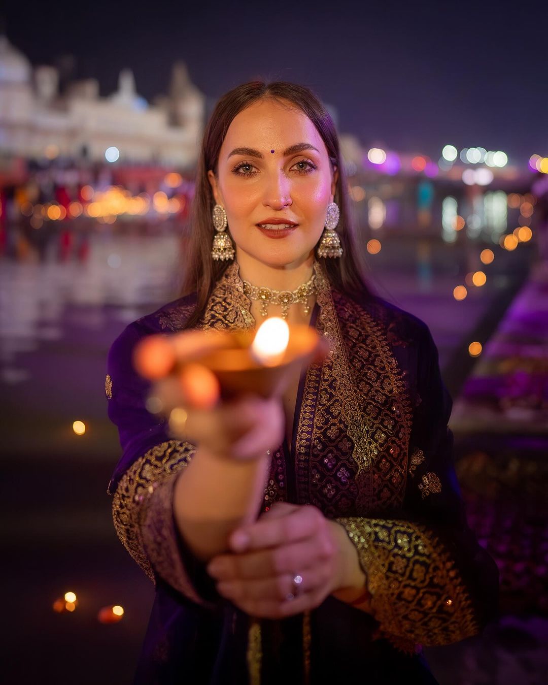Marigold Brocade FO Set with Churidar-Elli AvrRam