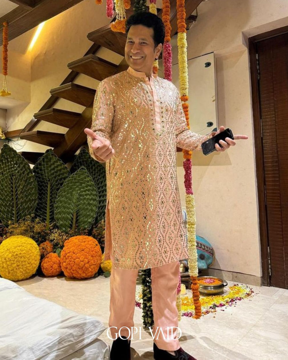 Sachin Tendulkar in Ezaan Kurta Set