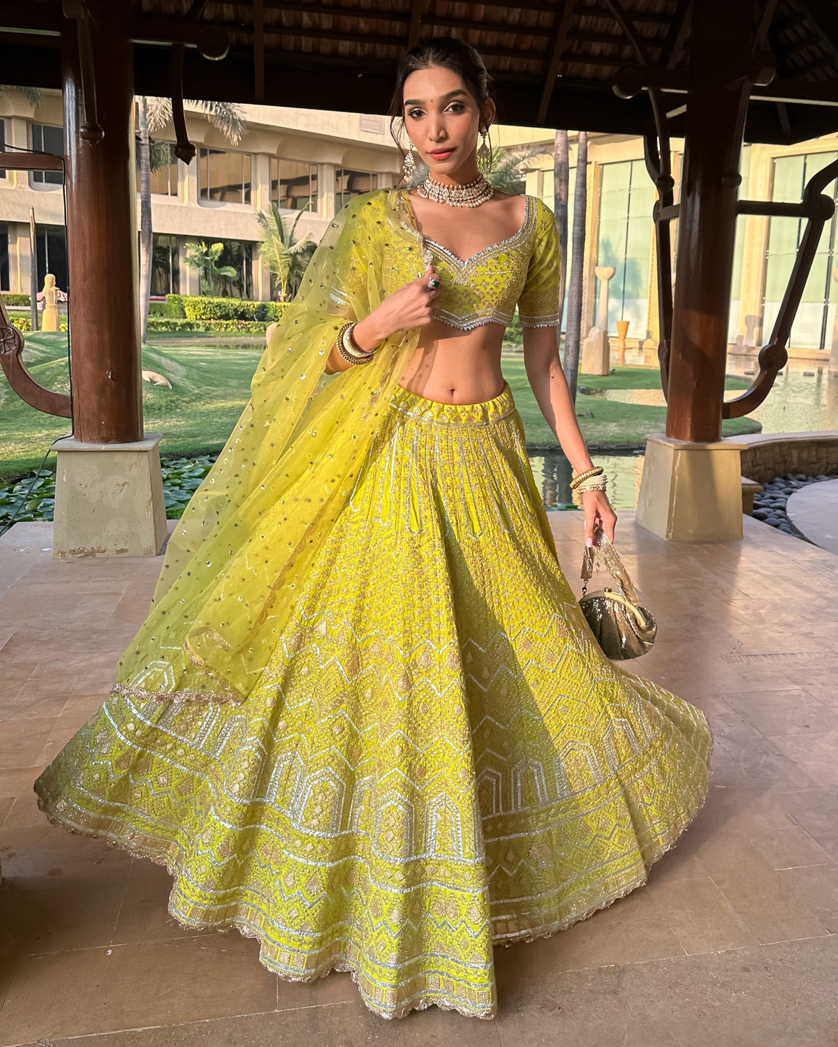 Juhi Godambe In Shahi Lehenga Set- front view