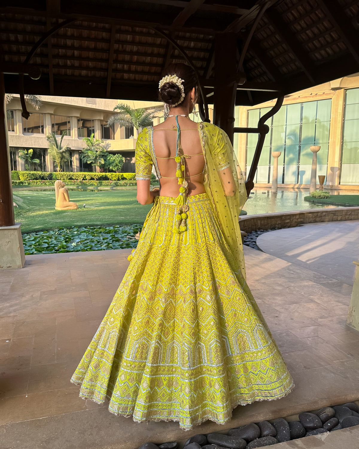 Juhi Godambe In Shahi Lehenga Set- back view