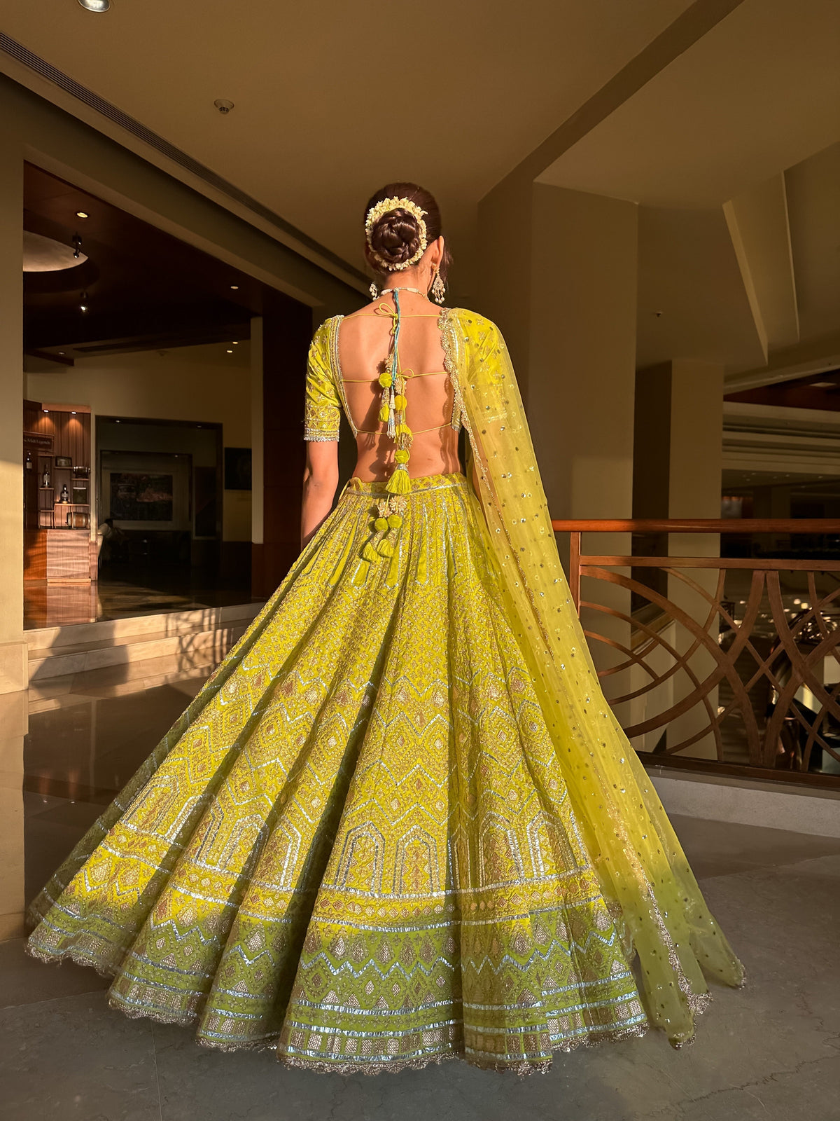 Juhi Godambe In Shahi Lehenga Set- back view