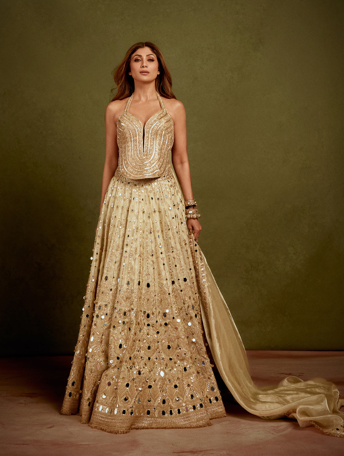 Shilpa Shetty In Saanjh Lehenga Set