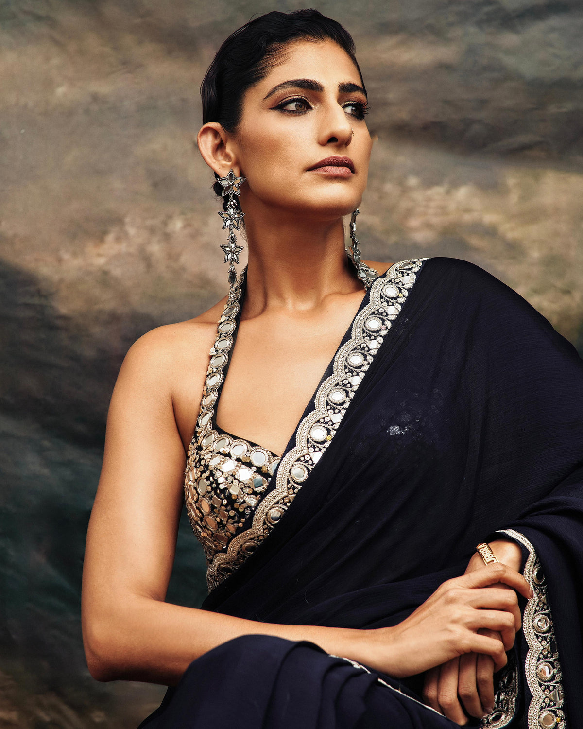 Kubbra Sait In Aradhana Saree