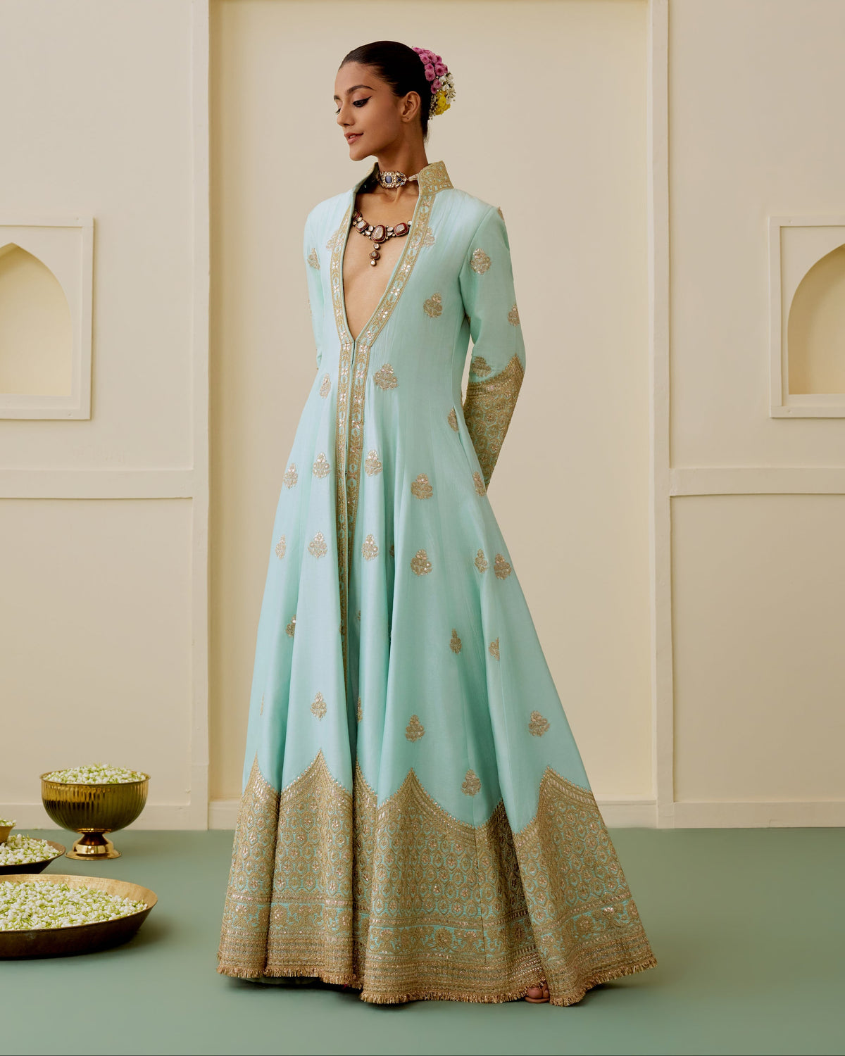 Zareenah Anarkali Jacket Set