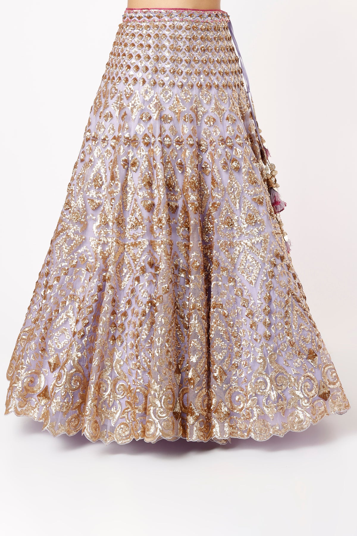 Lilac Sequin Lehenga Set- close view