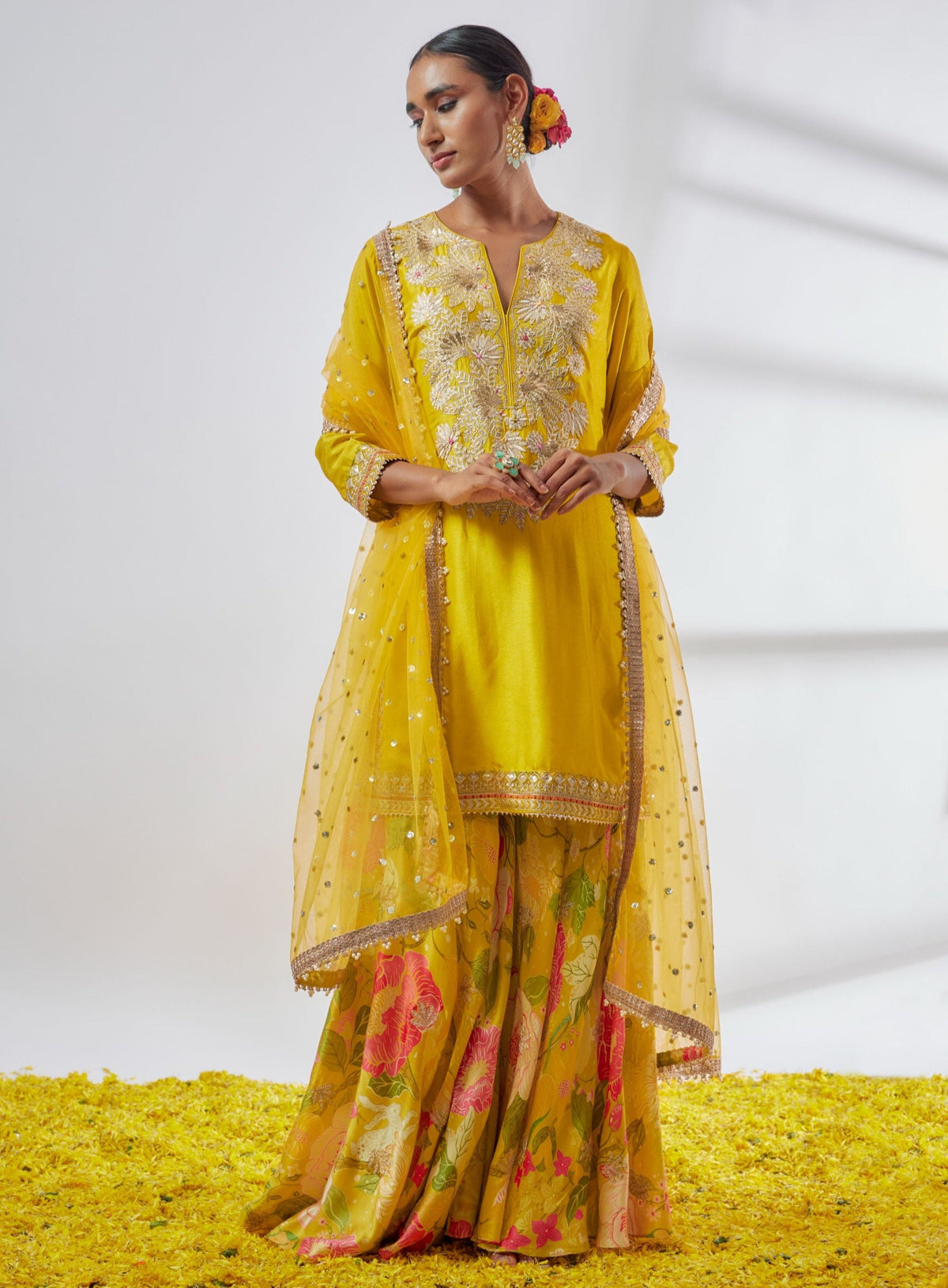 Yellow Sharara Set