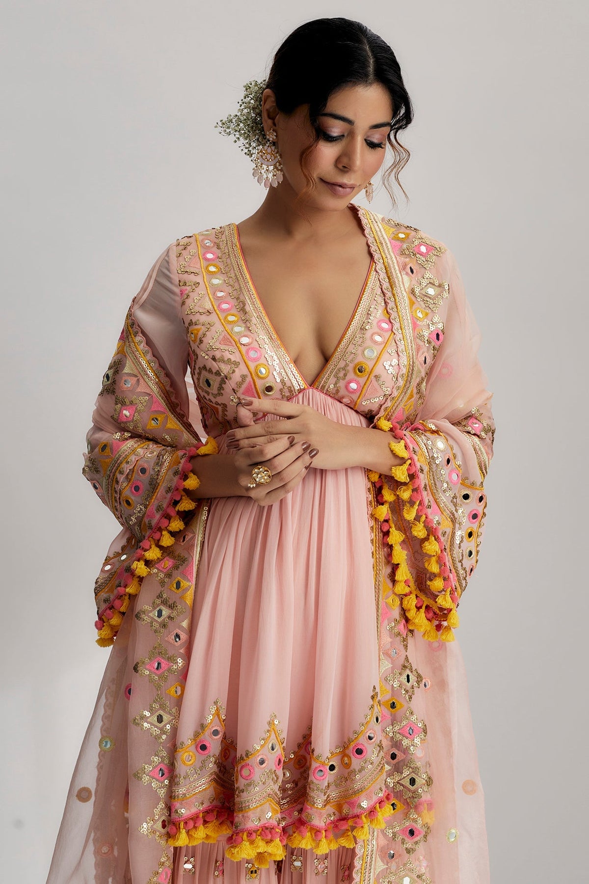 Zohra Peplum With Sharara -Mallika Singhania