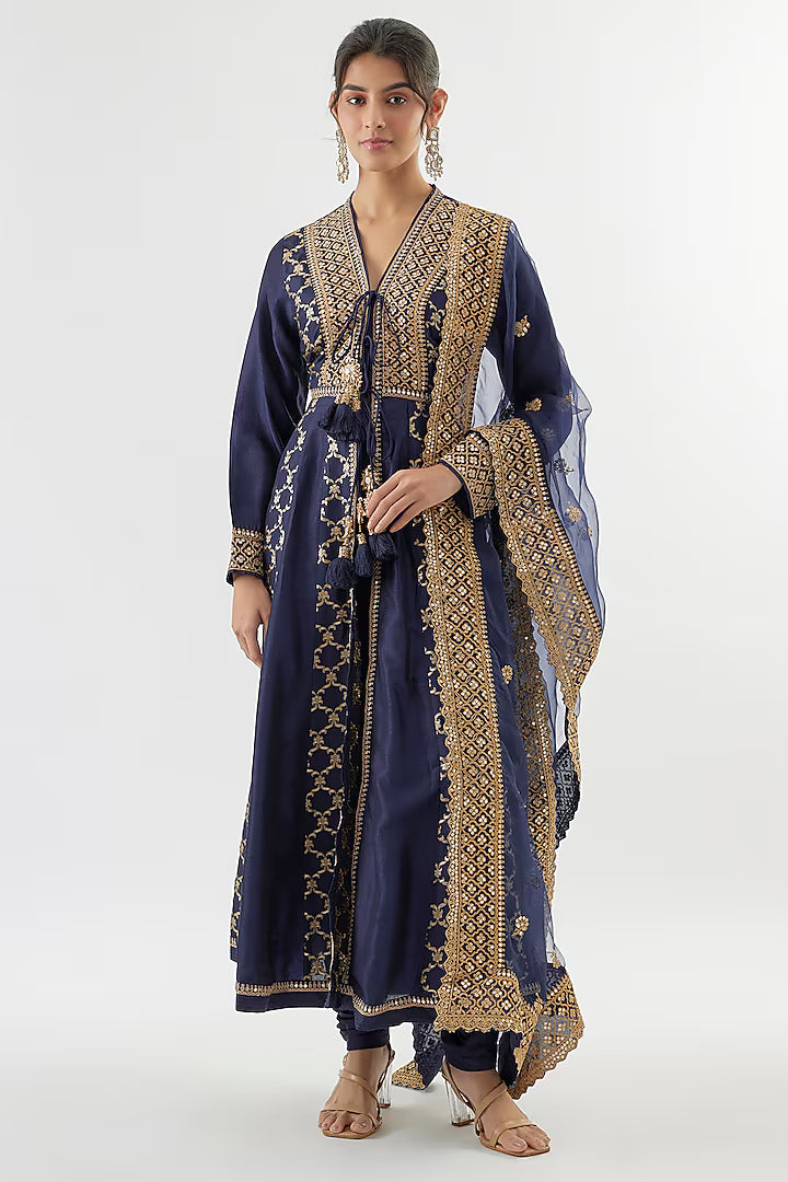 Marigold Brocade FO with Churidar