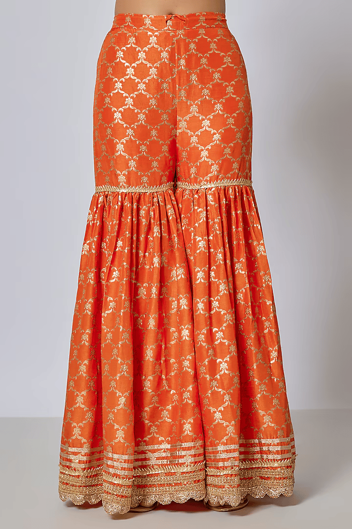 Marigold Brocade Short Garara Set