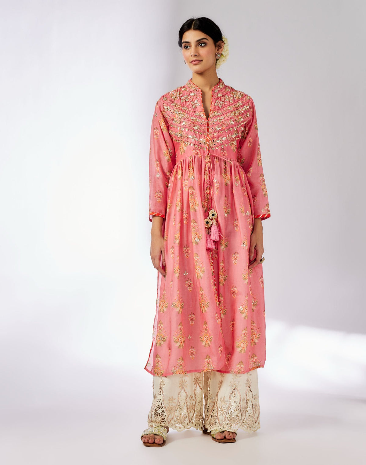 Tara Jacket Style Tunic with Palazzo
