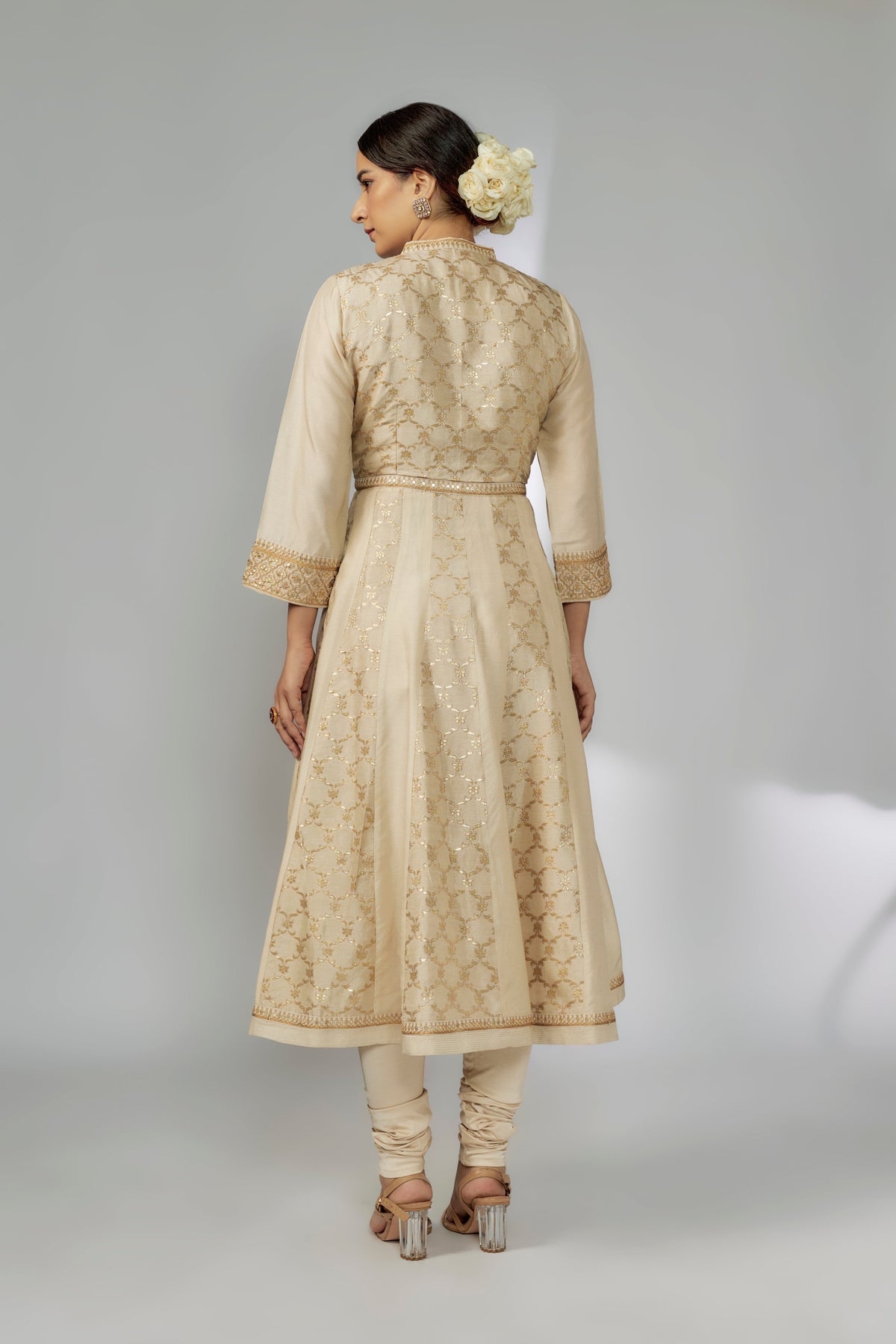 Marigold Brocade FO Set with Churidar