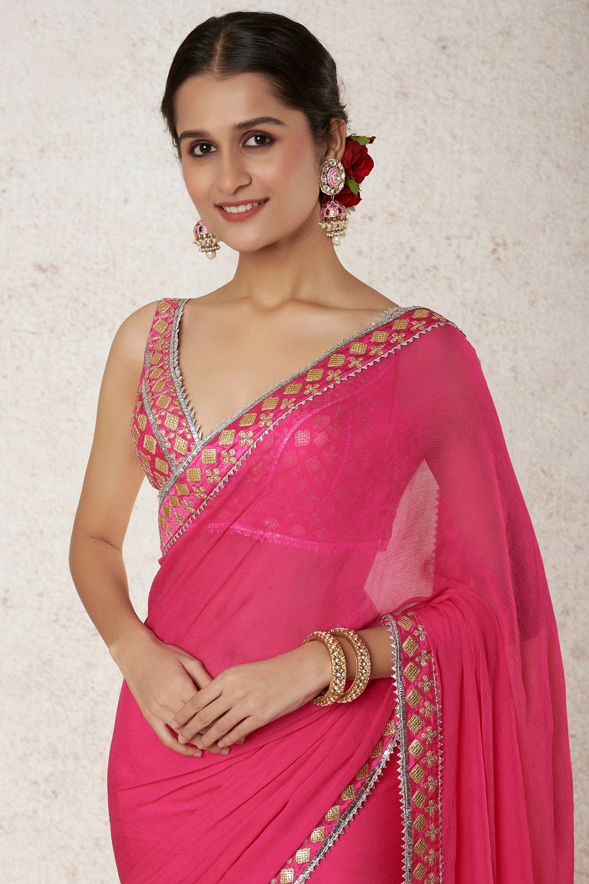 Designer Women's Anupa Rani Drape Saree Set | Gopi Vaid