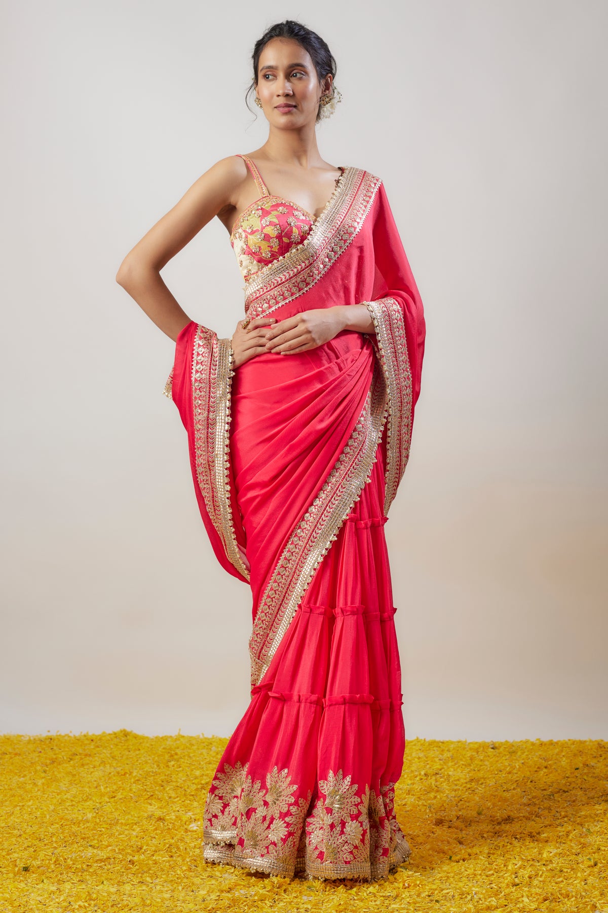 Cranberry Saree Set
