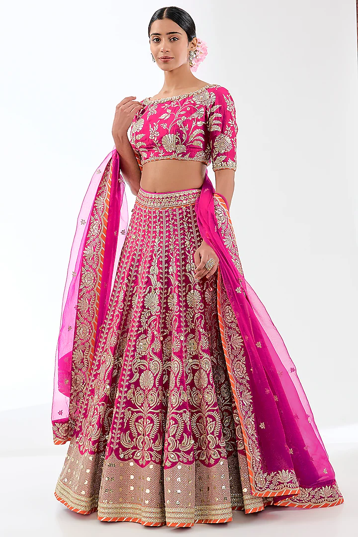 Golconda Swati Lehenga Set- Pearl Shah