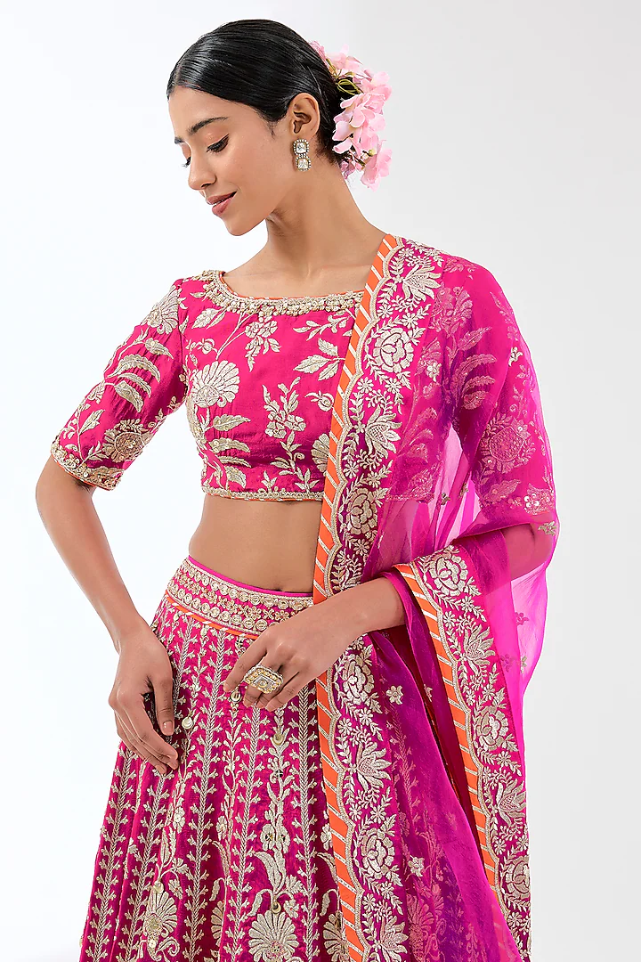 Golconda Swati Lehenga Set- Pearl Shah