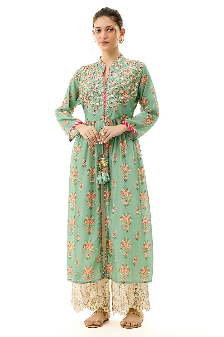 Tara Jacket Style Tunic with Palazzo