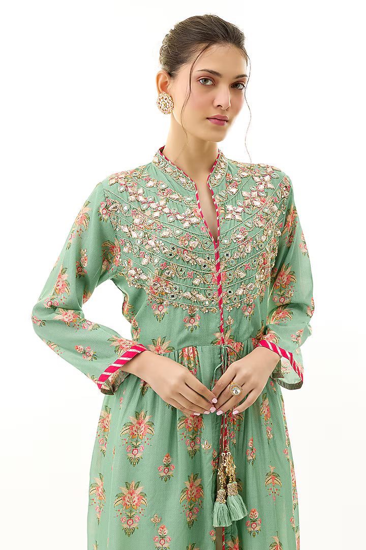 Tara Jacket Style Tunic with Palazzo