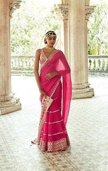 Designer Women's Anupa Rani Drape Saree Set | Gopi Vaid