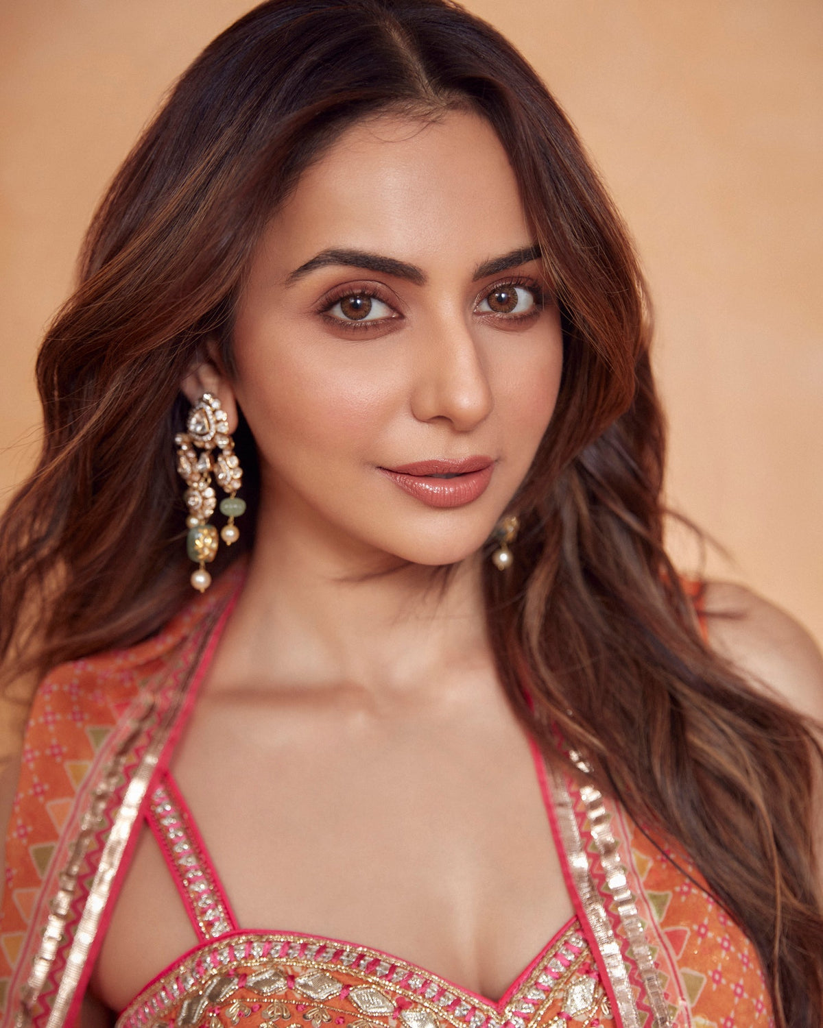 Tilla Panel Pant With Cape - Rakulpreet Singh