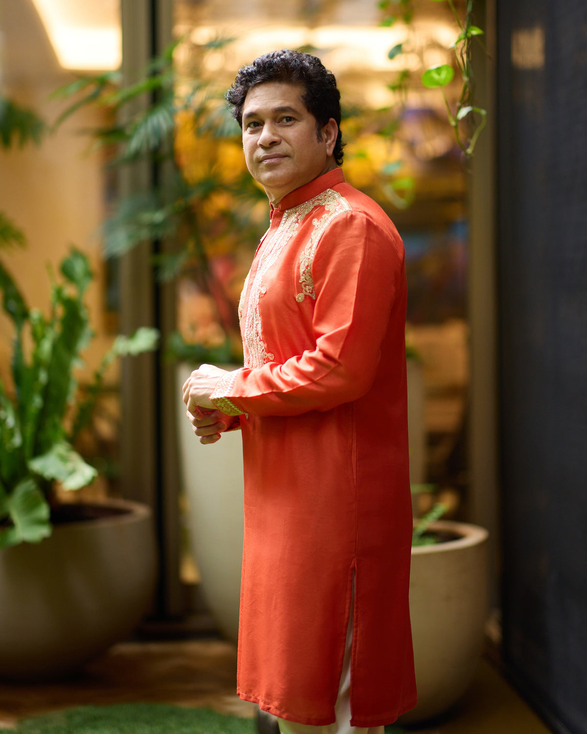 Sachin Tendulkar in Zayyan Kurta Set