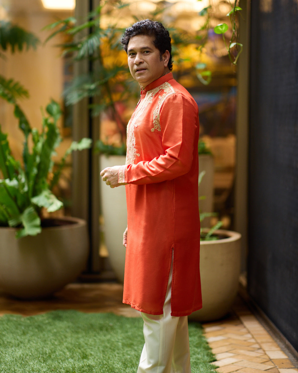 Sachin Tendulkar in Zayyan Kurta Set