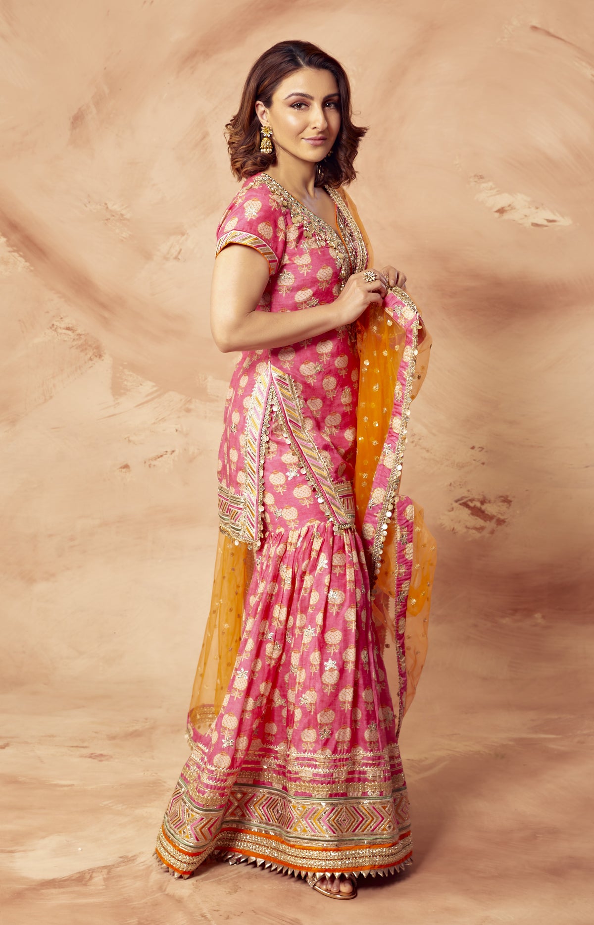 Soha Ali Khan in Sherry Sharara Set