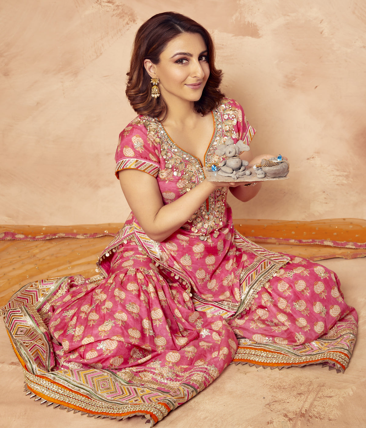 Soha Ali Khan in Sherry Sharara Set