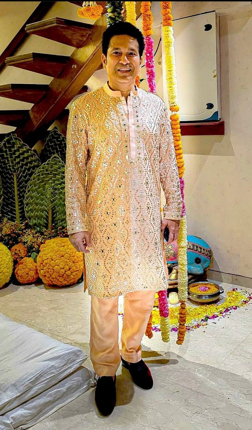 Sachin Tendulkar in Ezaan Kurta Set