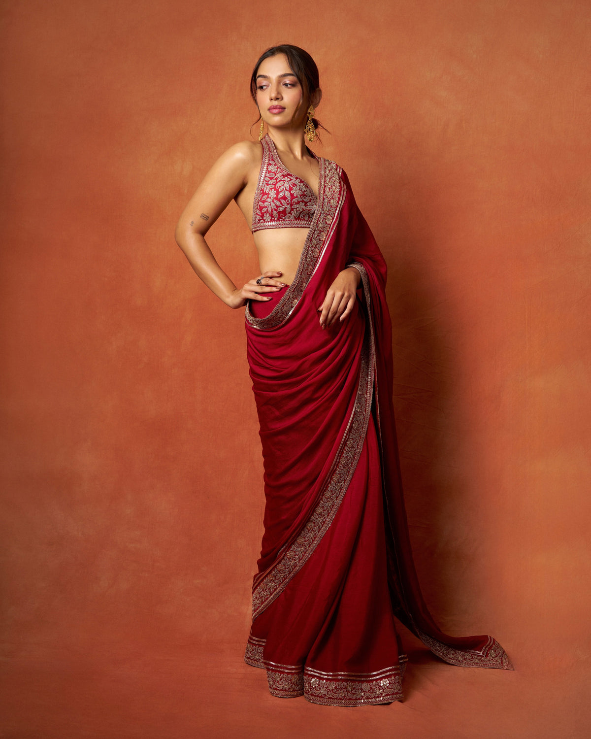 Ahsaas Channa in Afreen Saree Set