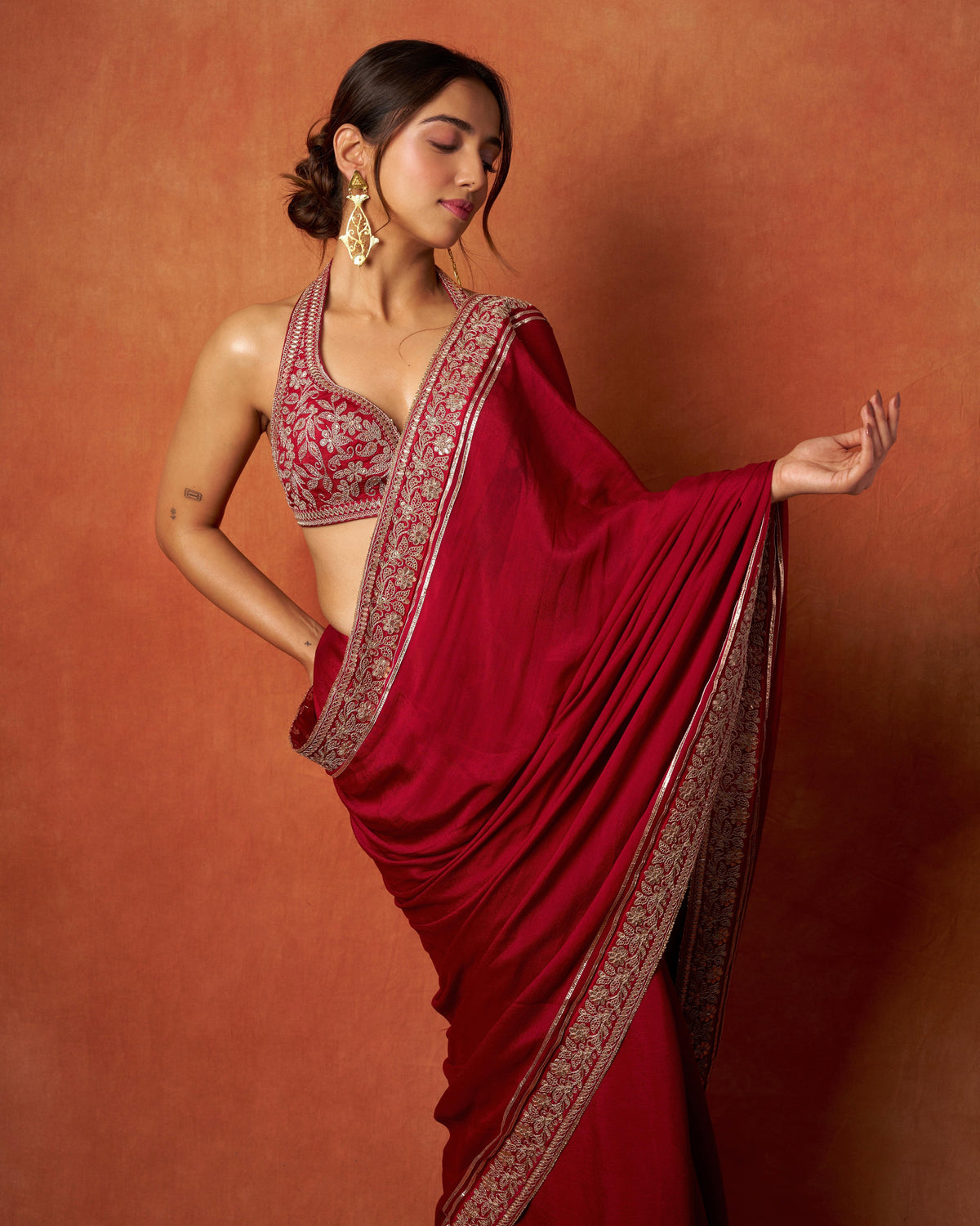 Ahsaas Channa in Afreen Saree Set