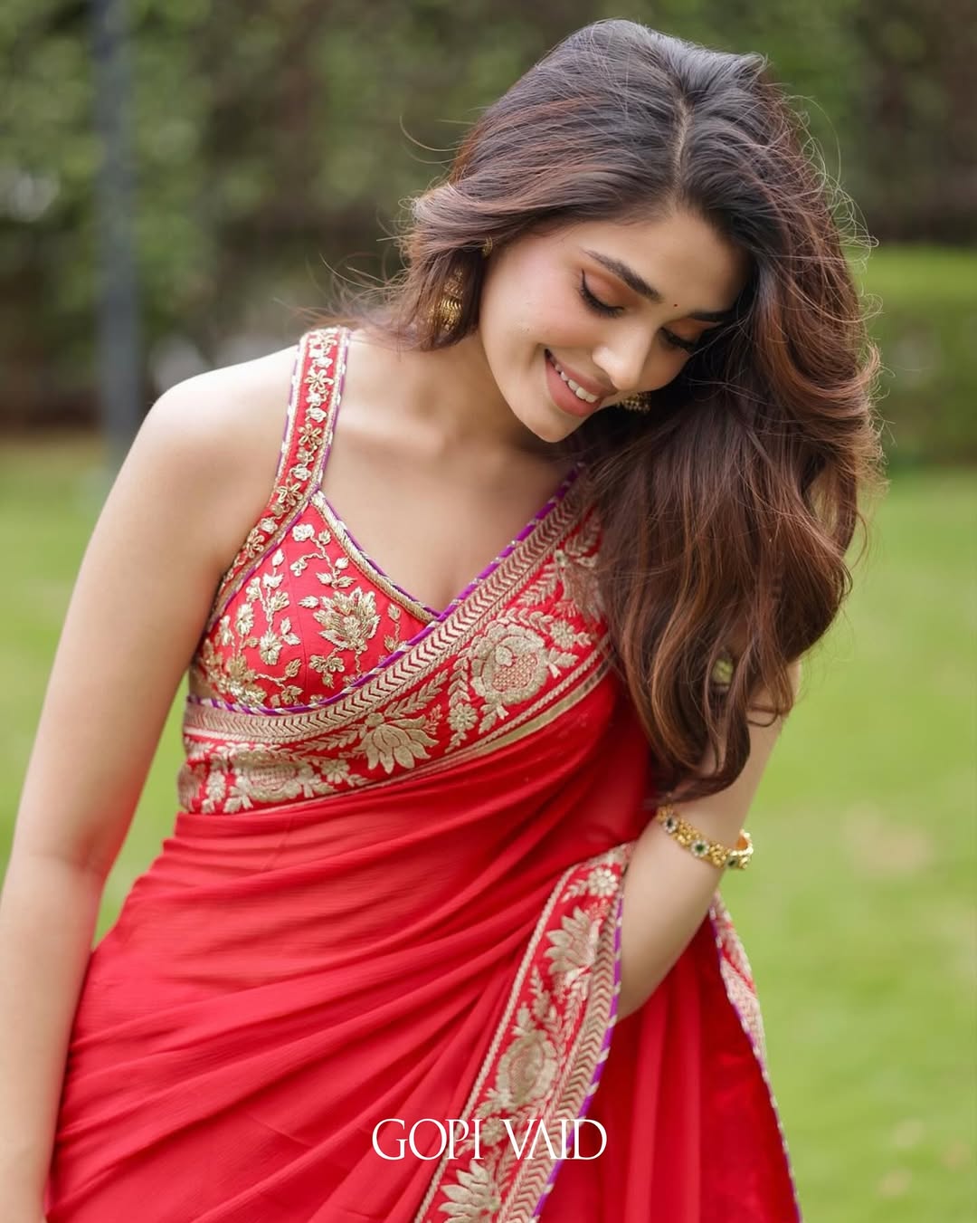 Krithi Shetty in Golconda Vidhi Saree Set