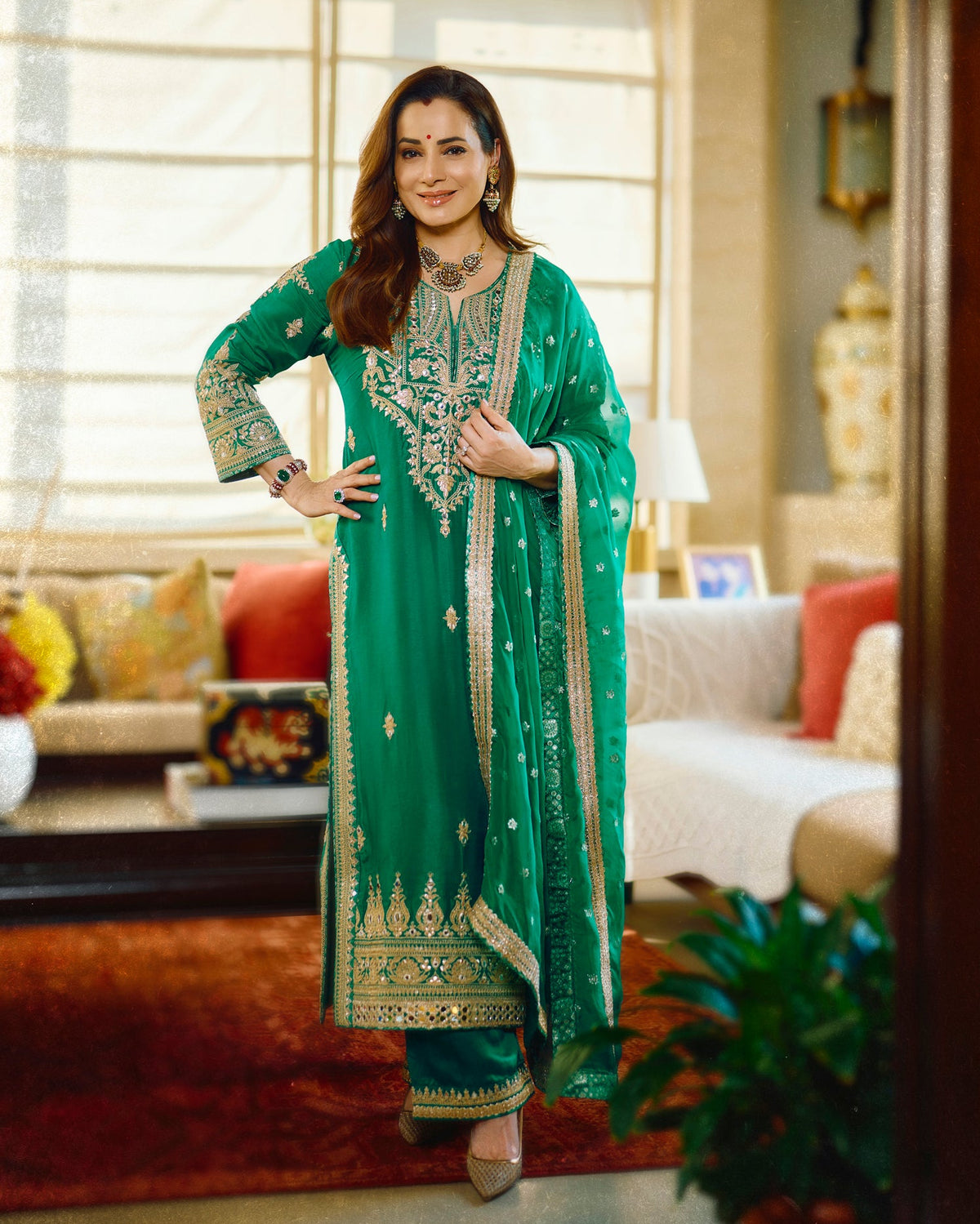 Neelam Kothari Soni in Sadiya Palazzo Set
