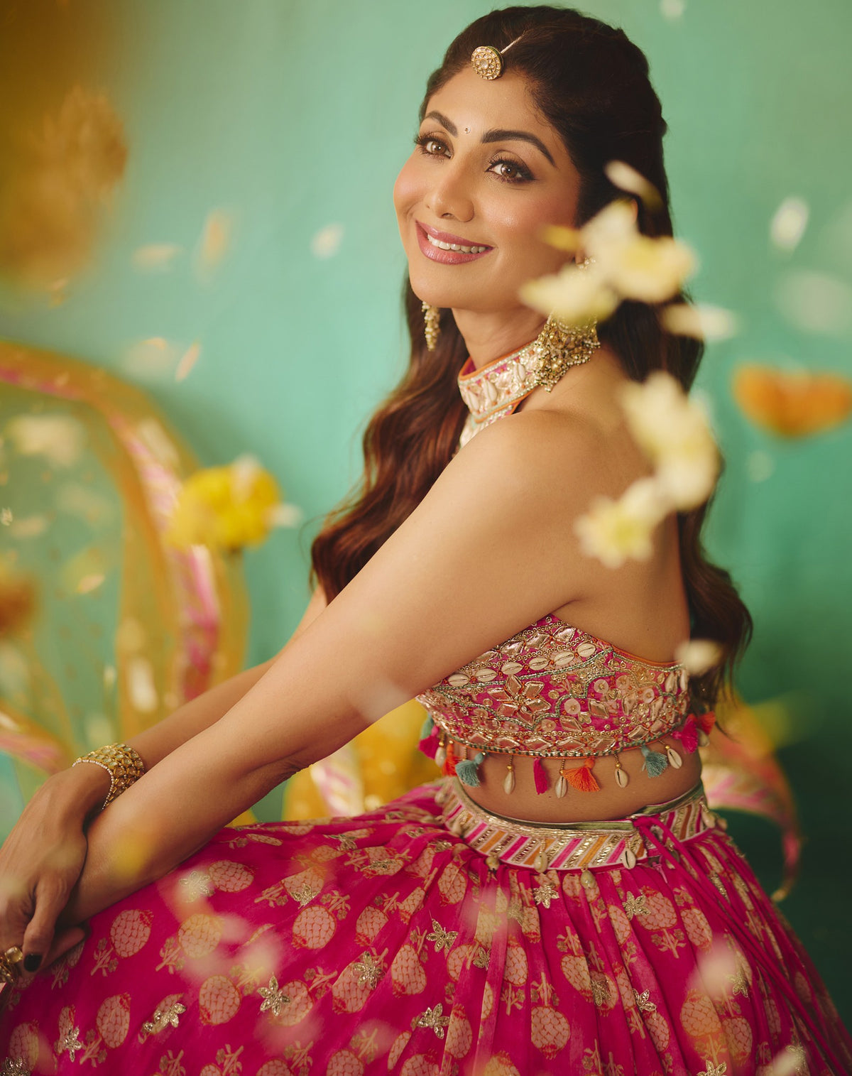 Shilpa Shetty in Anamika Lehenga Set