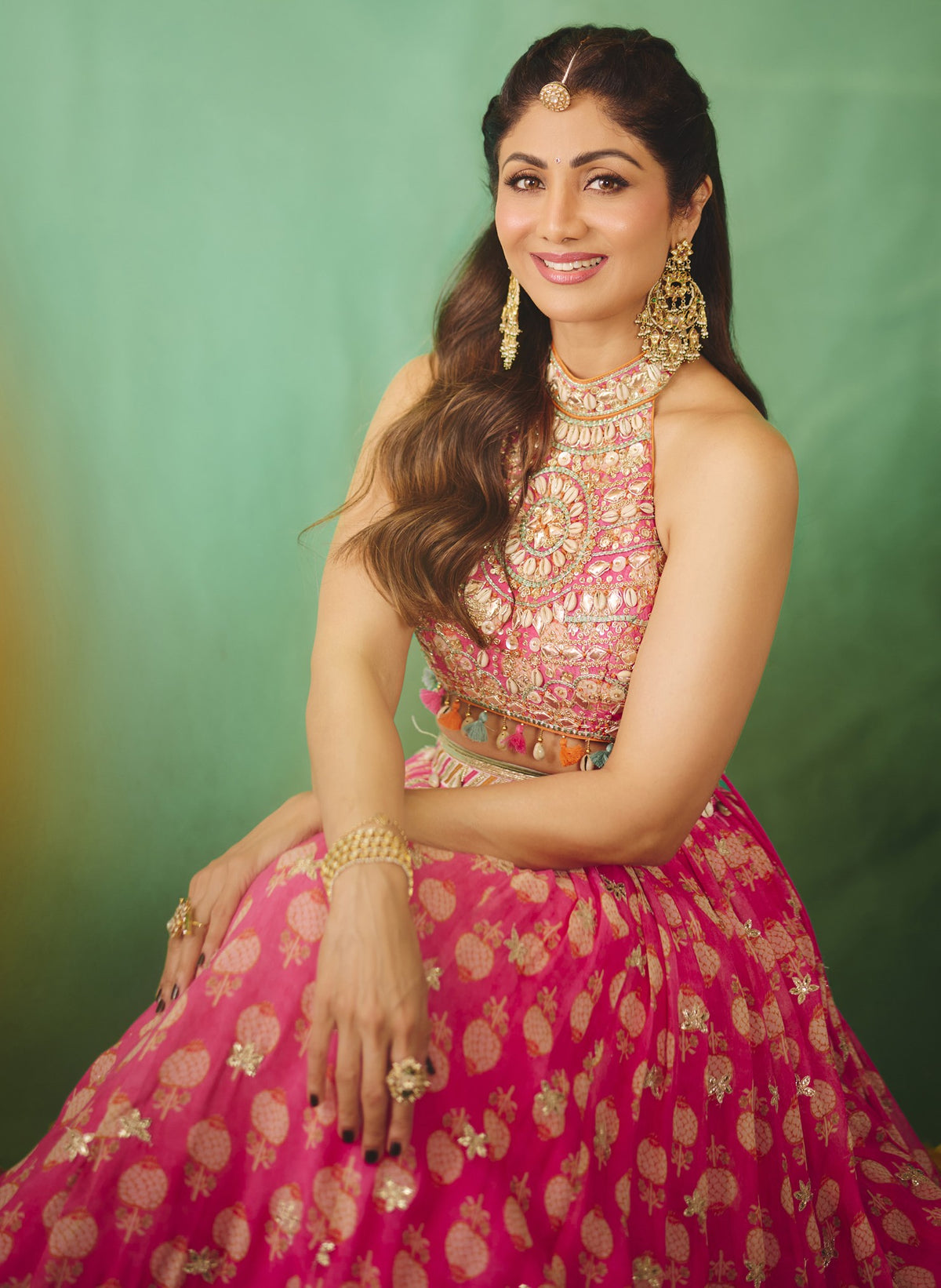 Shilpa Shetty in Anamika Lehenga Set