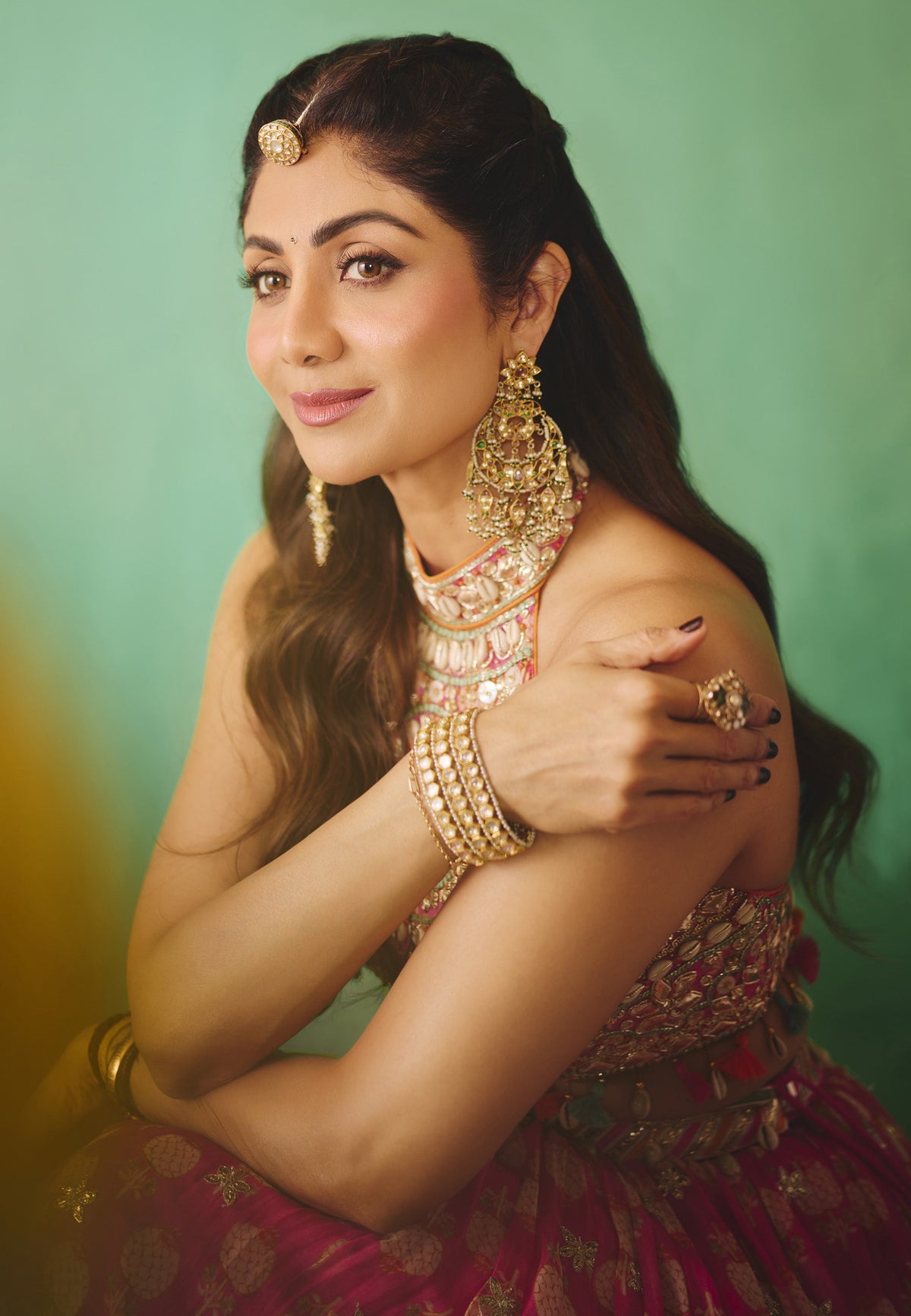 Shilpa Shetty in Anamika Lehenga Set