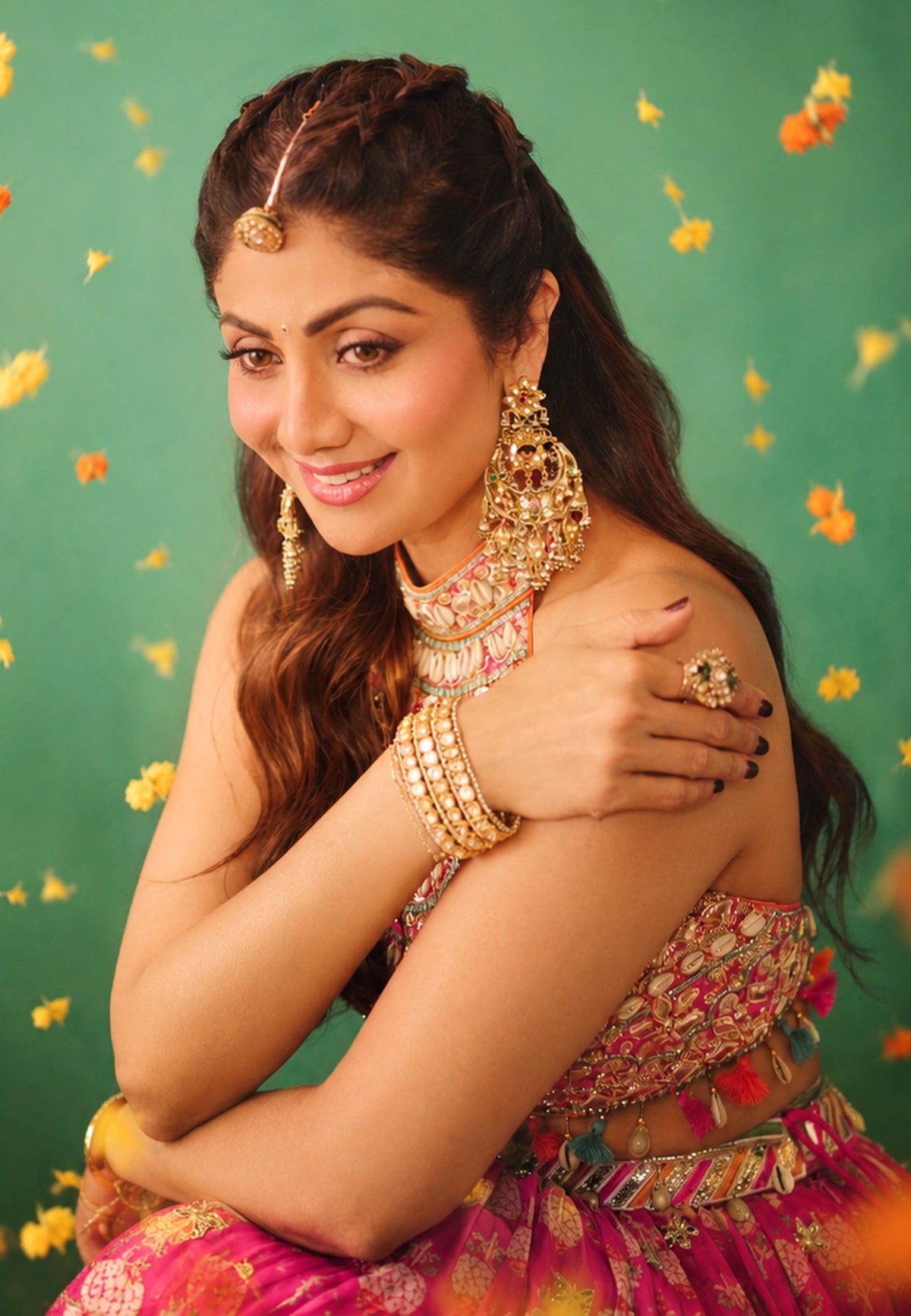 Shilpa Shetty in Anamika Lehenga Set