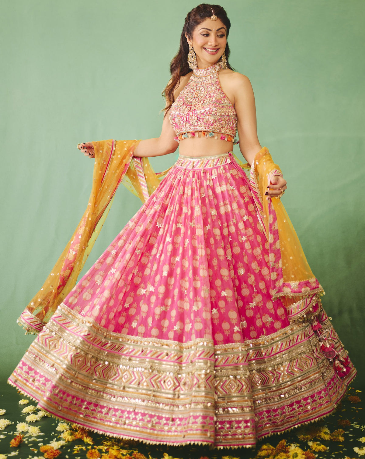 Shilpa Shetty in Anamika Lehenga Set