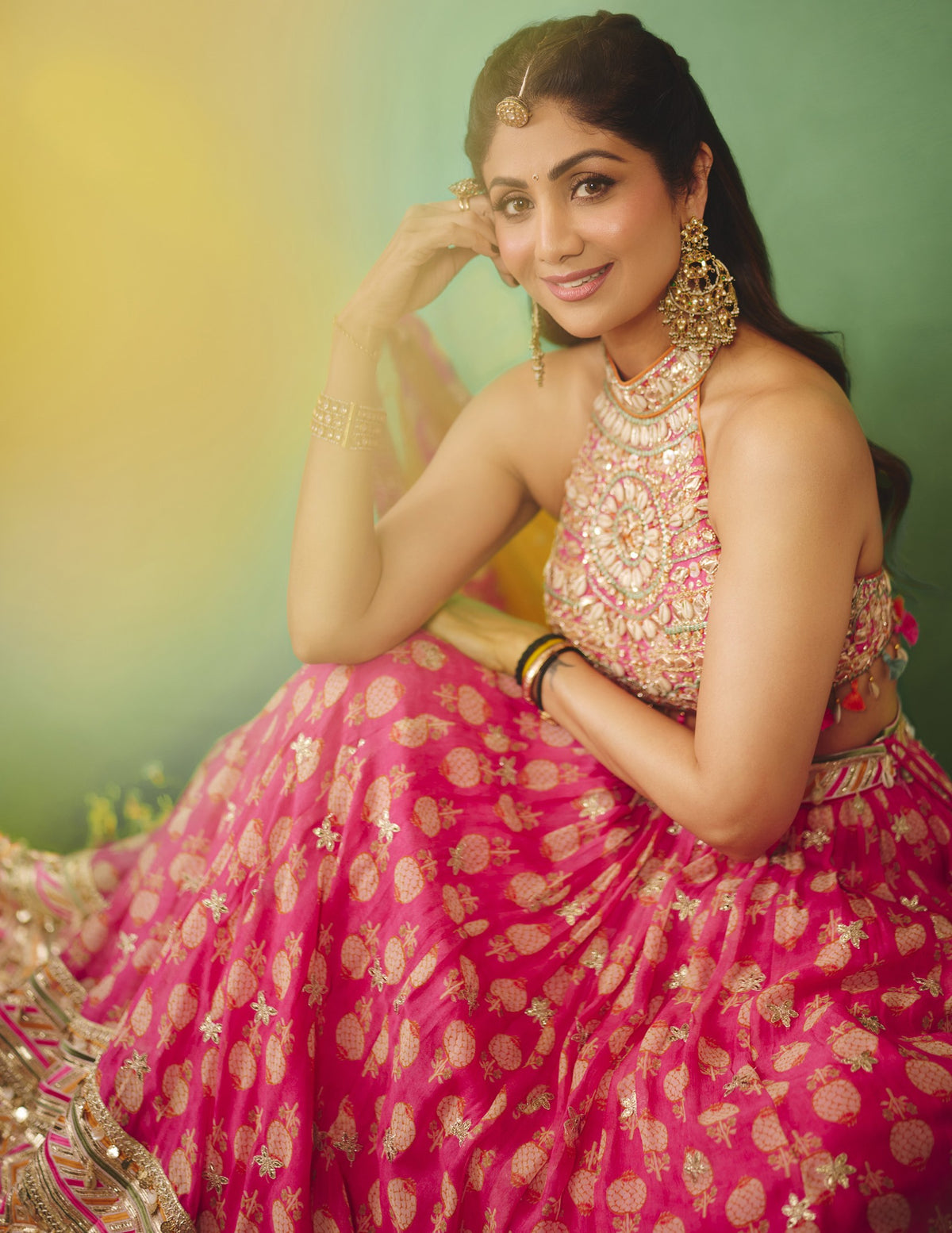 Shilpa Shetty in Anamika Lehenga Set