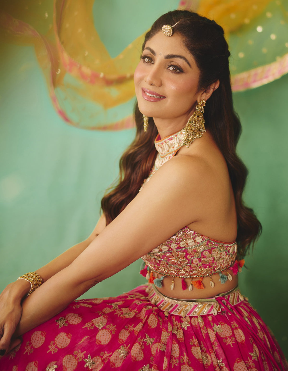 Shilpa Shetty in Anamika Lehenga Set