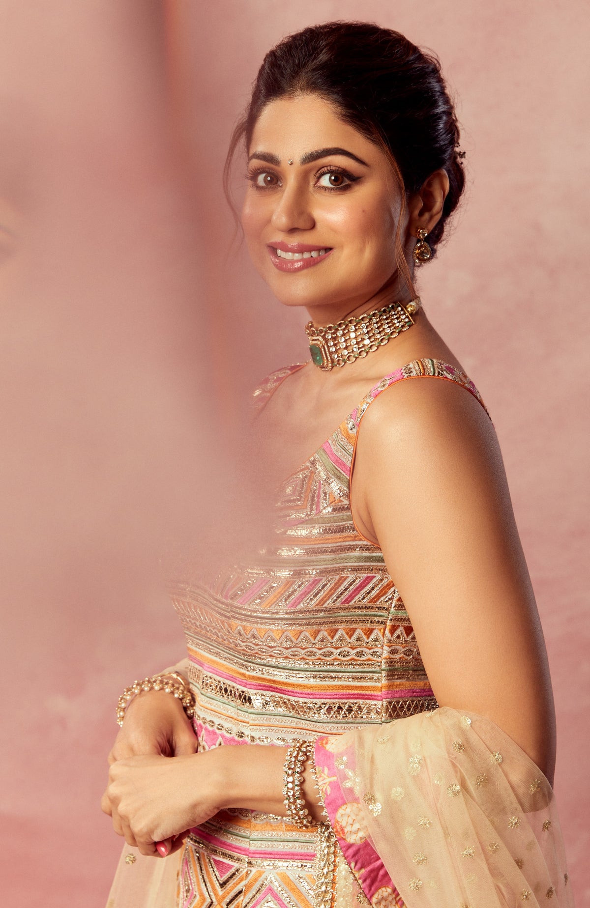 Shamita Shetty in Krishi Sharara Set