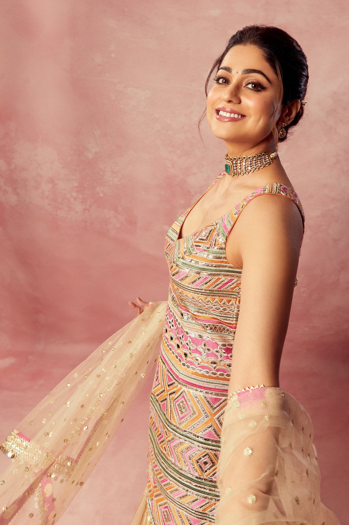 Shamita Shetty in Krishi Sharara Set