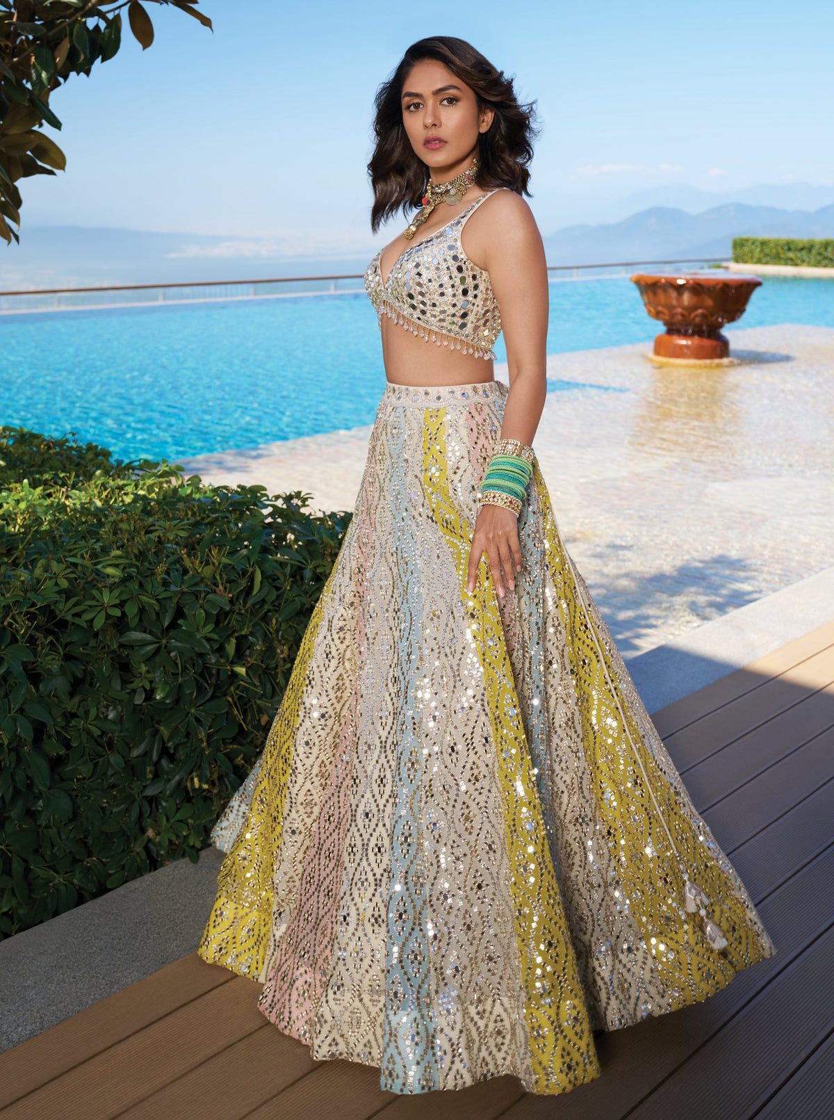 Mrunal Thakur in Ranjeeta Lehenga set